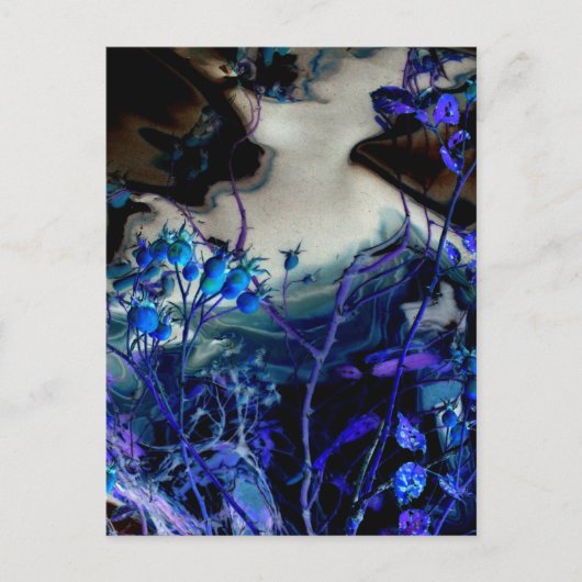 「夢の中で」抽象芸術のデジタル変更バラお尻 ポストカード (正面)