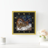 夢の中のライオン スクエア壁時計 (ホーム)