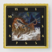 夢の中のライオン スクエア壁時計 (正面)