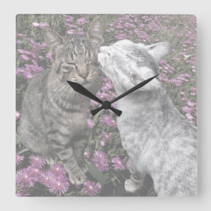 夢の中の子猫たち スクエア壁時計