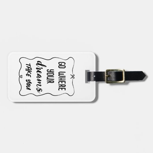 夢の中を行くタイポグラフィ ラゲッジタグ (正面横)