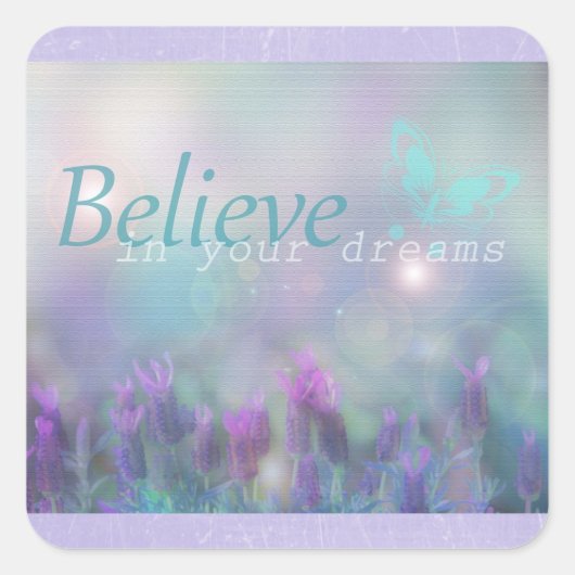 夢の中信じで紫色の蝶» Sticker スクエアシール (正面)