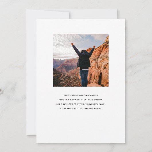 夢の人生を創る卒業写真 案内状 (裏面)