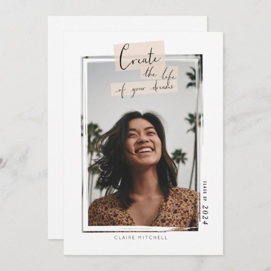 夢の人生を創る卒業写真 案内状 (正面/裏面)