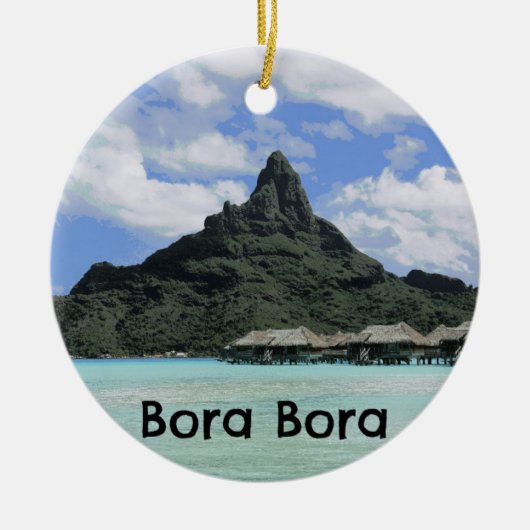 夢の休暇のBora Boraタヒチの環礁の形成 セラミックオーナメント (正面)
