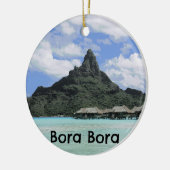夢の休暇のBora Boraタヒチの環礁の形成 セラミックオーナメント (左)