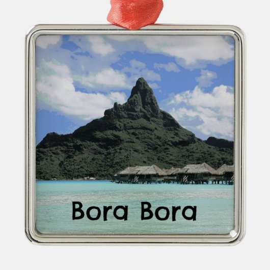 夢の休暇のBora Boraタヒチの環礁の形成 メタルオーナメント (正面)