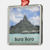 夢の休暇のBora Boraタヒチの環礁の形成 メタルオーナメント (左)