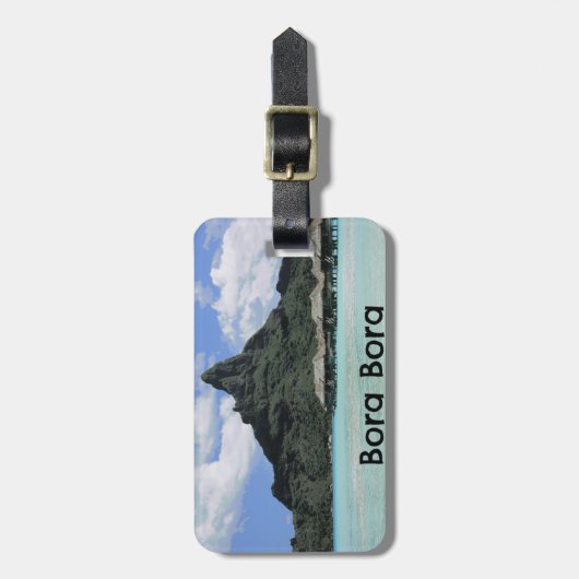 夢の休暇のBora Boraタヒチの環礁の形成 ラゲッジタグ (正面縦)