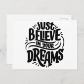 「夢の信じ中で | やる気を起こさせる引用文 シーズンポストカード (正面/裏面)