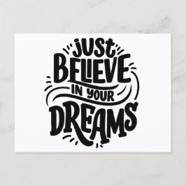 「夢の信じ中で | やる気を起こさせる引用文 ポストカード