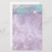 夢の信じ中の文房具パープルティール（緑がかった色） 便箋 (正面/裏面)