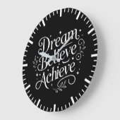 夢の信じ達成 – ジム、ハッスル、成功 ラージ壁時計 (傾斜)