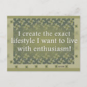 夢の前向きライフスタイルのための緑の肯定 ポストカード (正面)