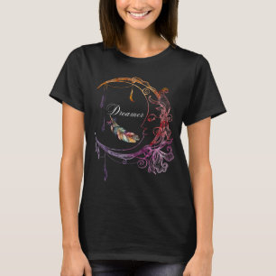「夢の喜び、月カラフルと羽」 Tシャツ
