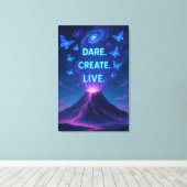 夢の噴火超現実火山カンバスウォールアート キャンバスプリント (インサイチュ (ウッドフロア))