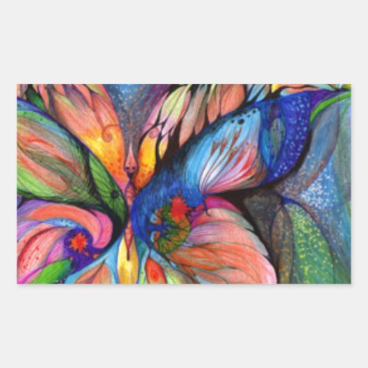 夢の国の花 長方形シール (正面)