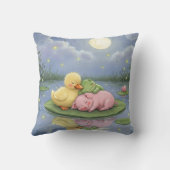 夢の国、アヒル、子豚、フロッグレットにセーリング。 クッション (裏面)