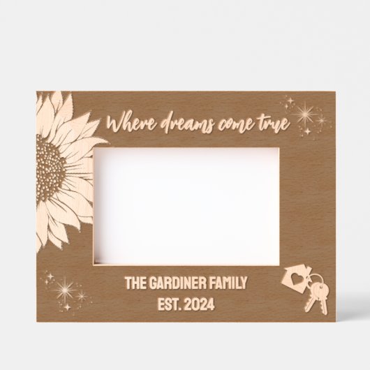 夢の地ひまわり真来新家 レーザー彫刻フレーム (正面)