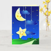 夢の夜、グリーティングカード カード (黄色い花)