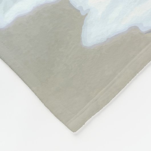 夢の大きい水のビーチの海場面景色 フリースブランケット (角)