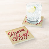 夢の大きい赤 ガラスコースター (アングル)