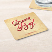 夢の大きい赤 スクエアペーパーコースター (アングル)