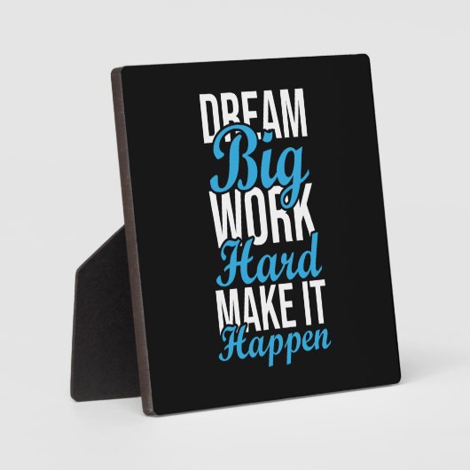 夢の大きい、仕事の懸命、それを実現させる – ジム、ハッスル フォトプラーク (正面)