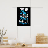 夢の大きい、仕事の懸命、それを実現させる – ジム、ハッスル ポスター (キッチン)