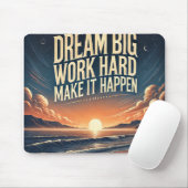 夢の大きい、仕事の懸命、それを実現させる – モチベーション マウスパッド (マウス)