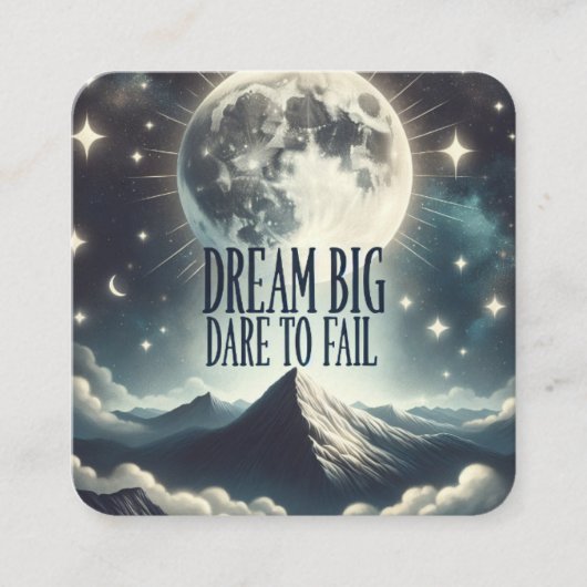 "夢の大きい、失敗する勇気"ステッカー スクエア名刺 (正面)