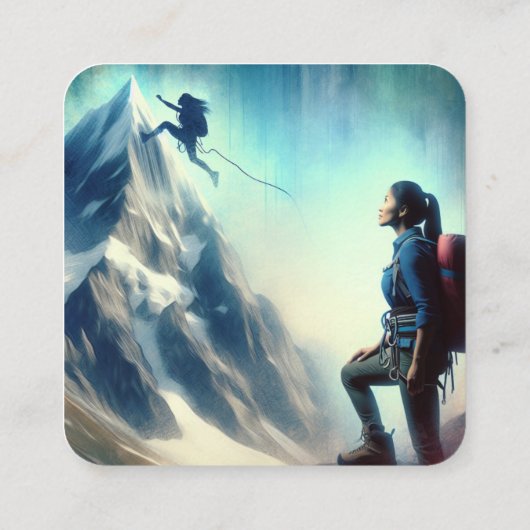 "夢の大きい、失敗する勇気"ステッカー スクエア名刺 (裏面)