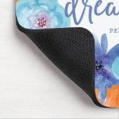 夢の大きい|粋で青い水彩画の花 マウスパッド (コーナー)