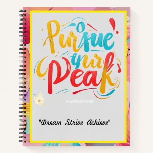 "夢の大きい、高く登る" ノートブック (正面)