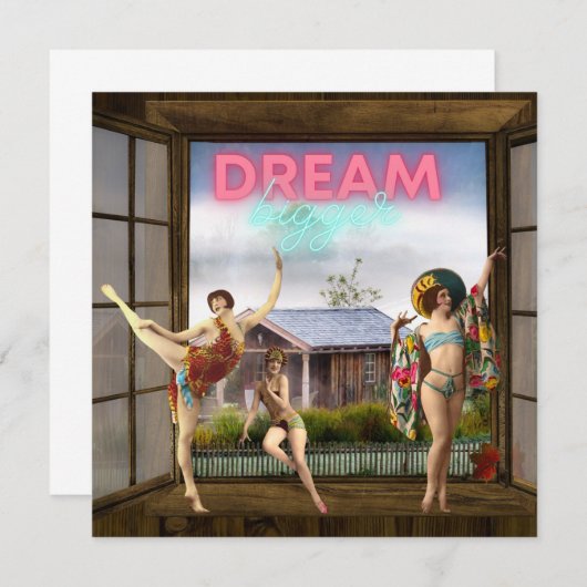 夢の大きく変更されたアートヴィンテージダンサーのフラットカード (正面/裏面)