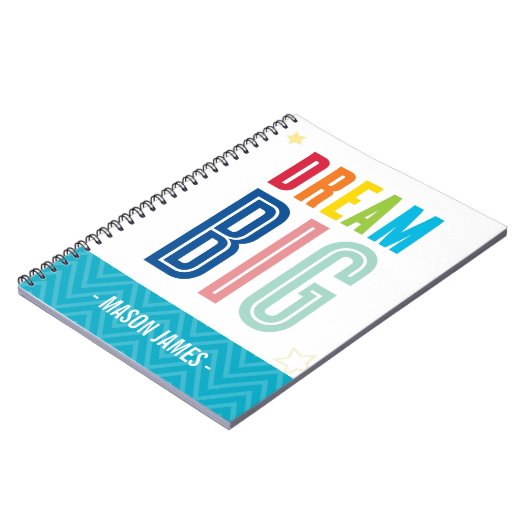 夢の大きなクールタイポグラフィの明るい色 ノートブック (左側)