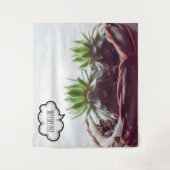 夢の大きなフレーズ緑の多肉性 タペストリー (正面)