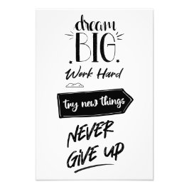 夢の大きな仕事懸命は新しい事を試与えする フォトプリント           