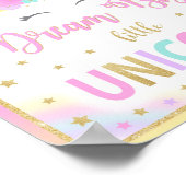 夢の大きな小さなユニコーンのサイン、誕生日パーティーのサイン ポスター (角)