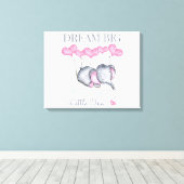 夢の大きな小さな1かわいい赤ちゃん女の子ゾウ キャンバスプリント (インサイチュ (ウッドフロア))