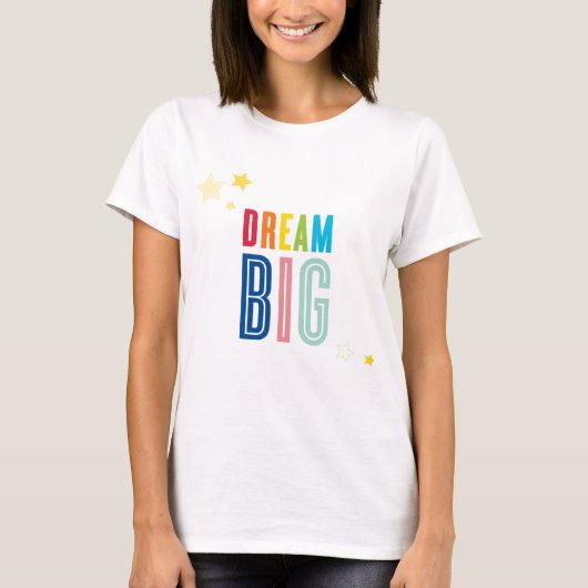 夢の大きな小さな1つのクールタイポグラフィ明るい色 Tシャツ (正面)