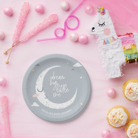 夢の大きな小さな1つの赤ちゃんシャワーパーティー ペーパープレート (パーティー)