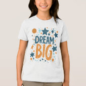 夢の大き感動的な子供のTシャツ(星あり) トライブレンドTシャツ (正面)