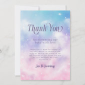 夢の天国送信ガールベビーシャワー サンキューカード (正面)