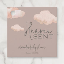 夢の天国送信スカイをテーマにしたベージュベイビーシャワー