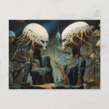 夢の失った世界のエイリアン風景の宇宙飛行士