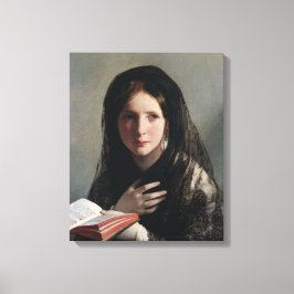 夢の失った中の読若い女性 キャンバスプリント