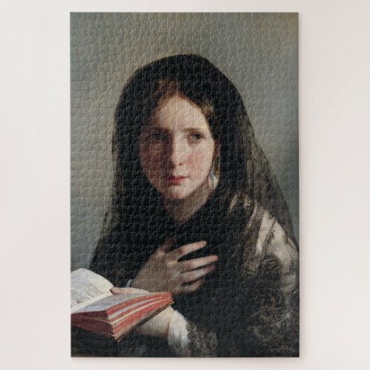 夢の失った中の読若い女性 ジグソーパズル (縦)