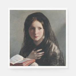 夢の失った中の読若い女性 スタンダードランチョンナプキン