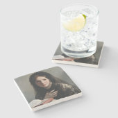 夢の失った中の読若い女性 ストーンコースター (横)